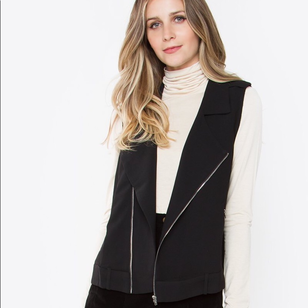 Storee Black Moto Vest NWT